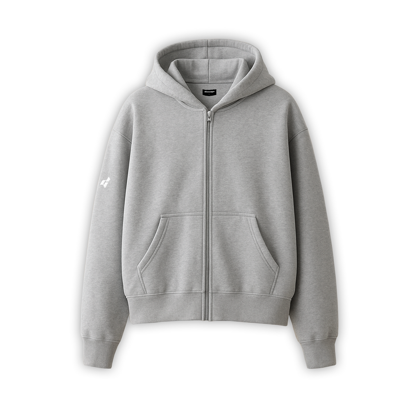 HOODIE BOXYFIT ZIP GRIS