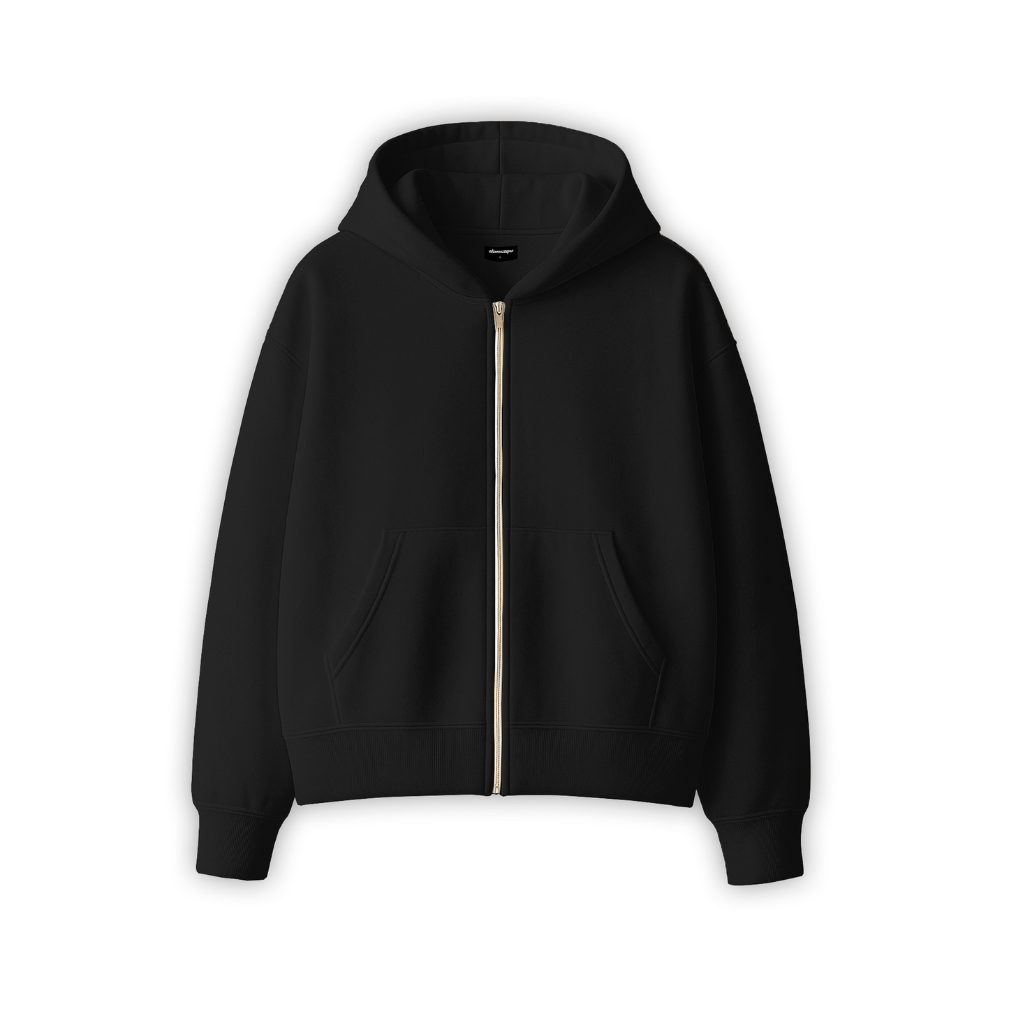 HOODIE BOXYFIT ZIP NEGRO