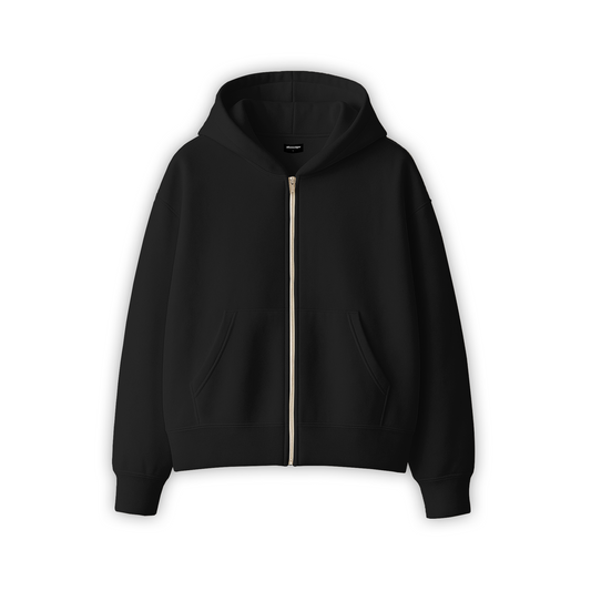 HOODIE BOXYFIT ZIP NEGRO
