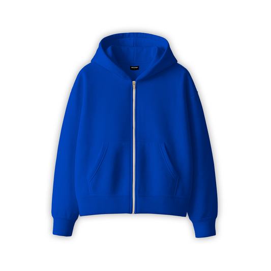 HOODIE BOXYFIT ZIP AZUL